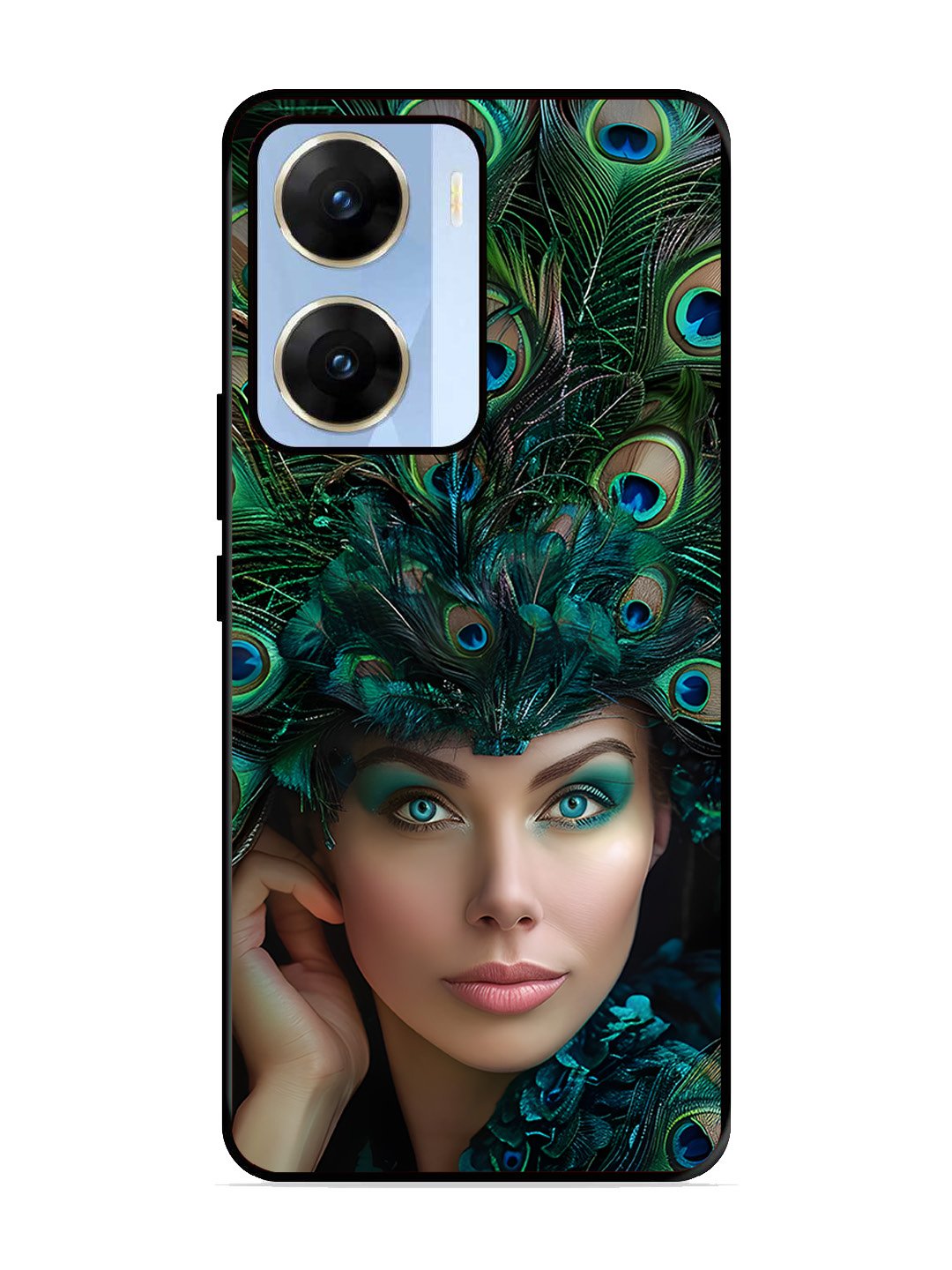 vivo v29e 5g Girl with peacock feather Crown
