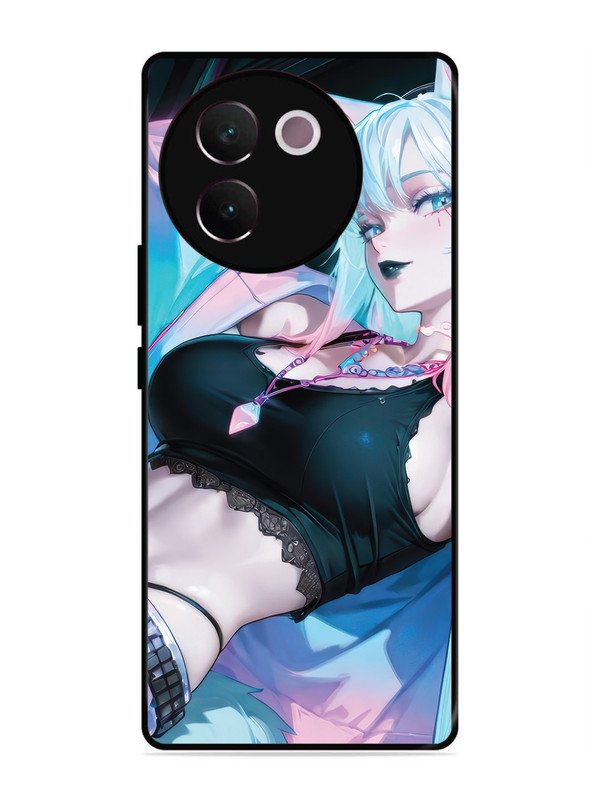 vivo v30e 5g anime girl fox headpohone white Hair
