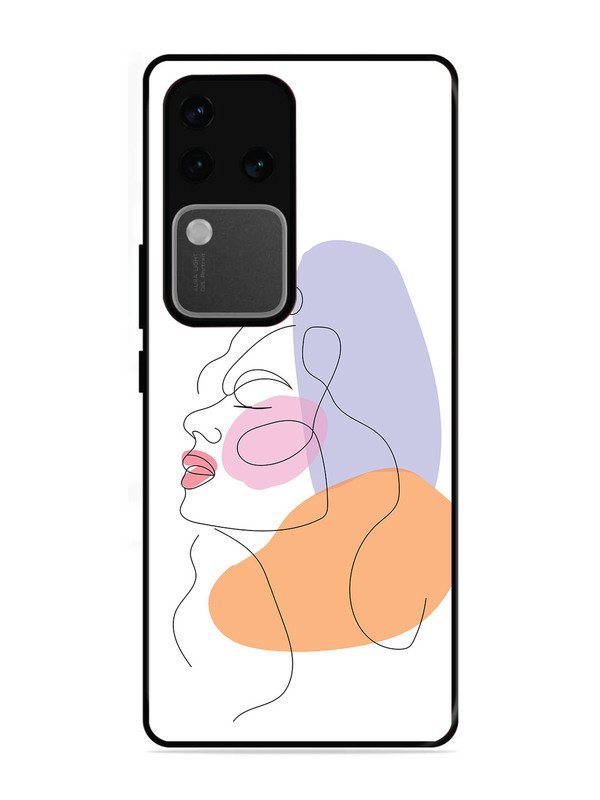 vivo v30 pro 5g Line Art Girl Face