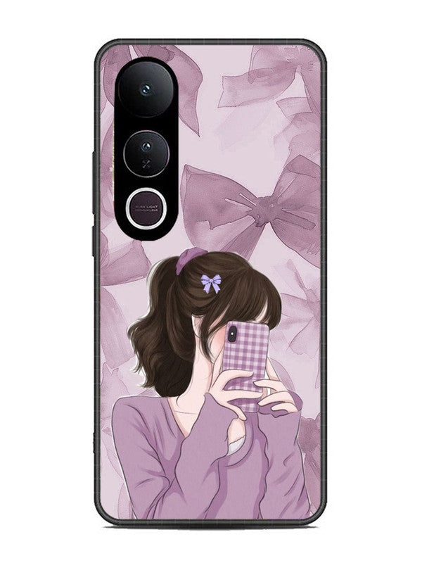 Vivo V50 Lite Pinky Girl taking selfie
