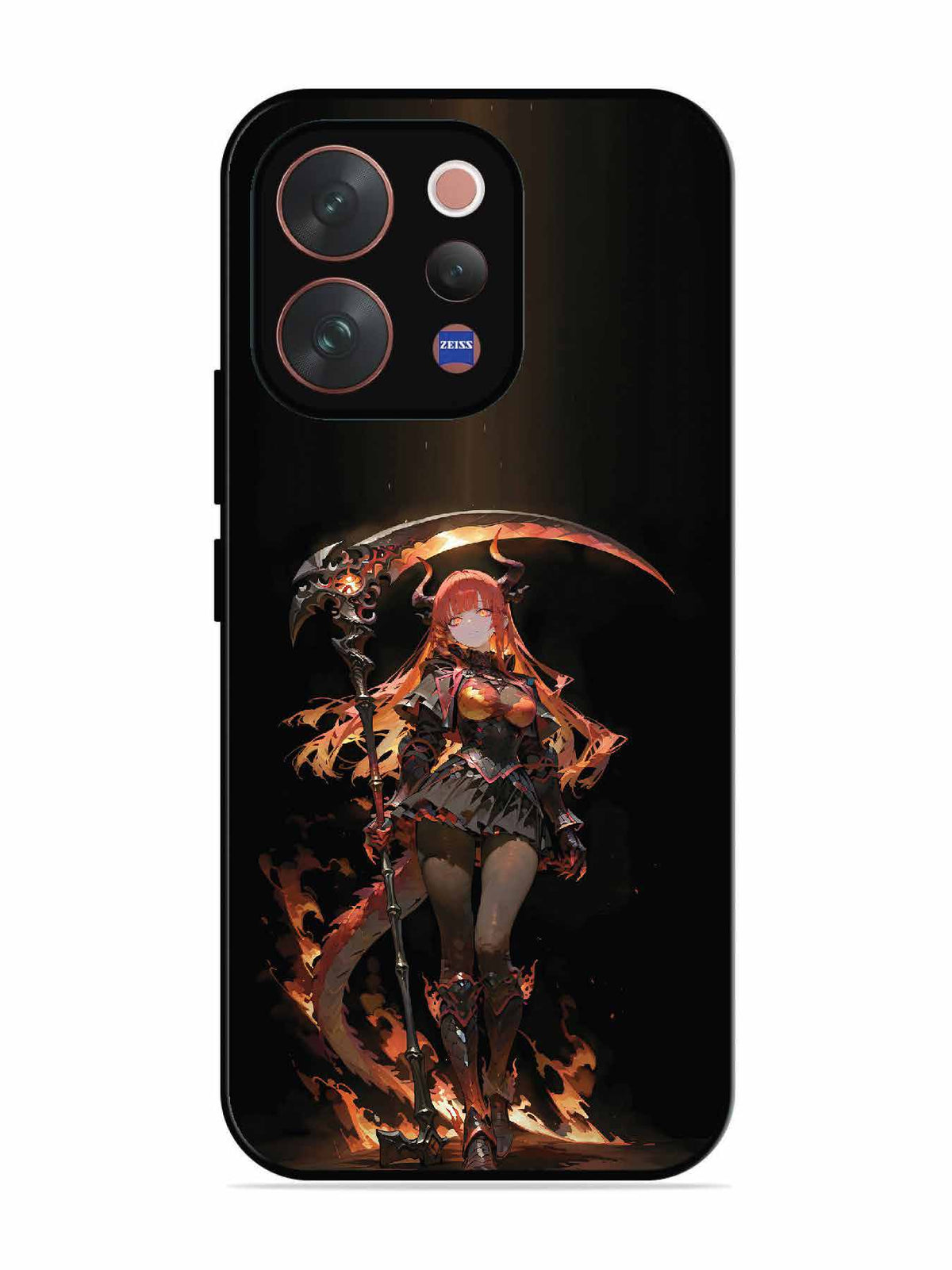 Vivo V70 5G anime-girl-sycthe-red-hair-horn