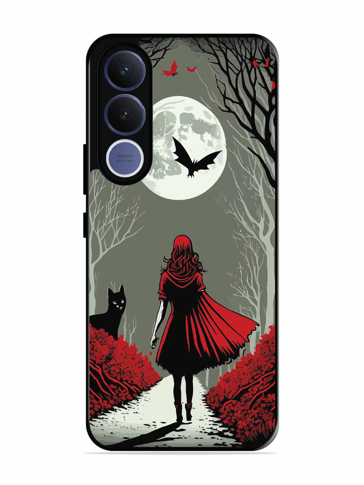 Vivo V70 fe Scarlet Girl in Red Forest