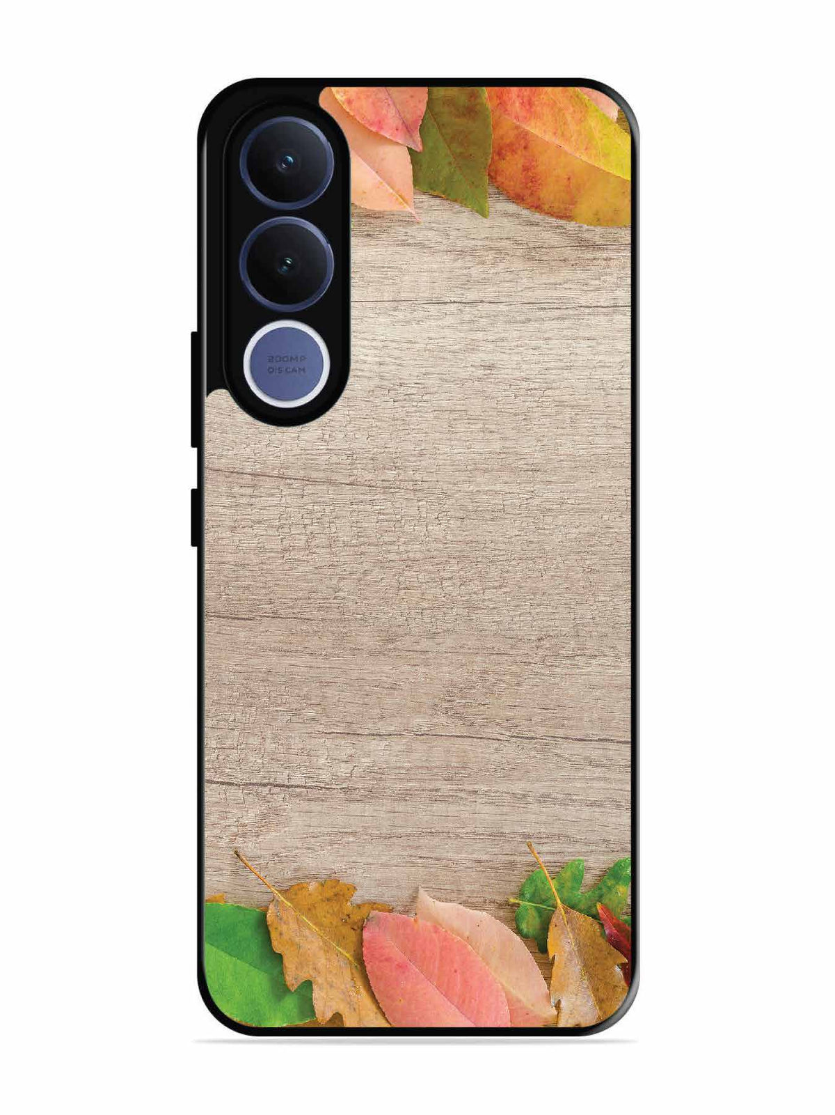 Vivo V70 fe Autumn Leafs On Wooden Table