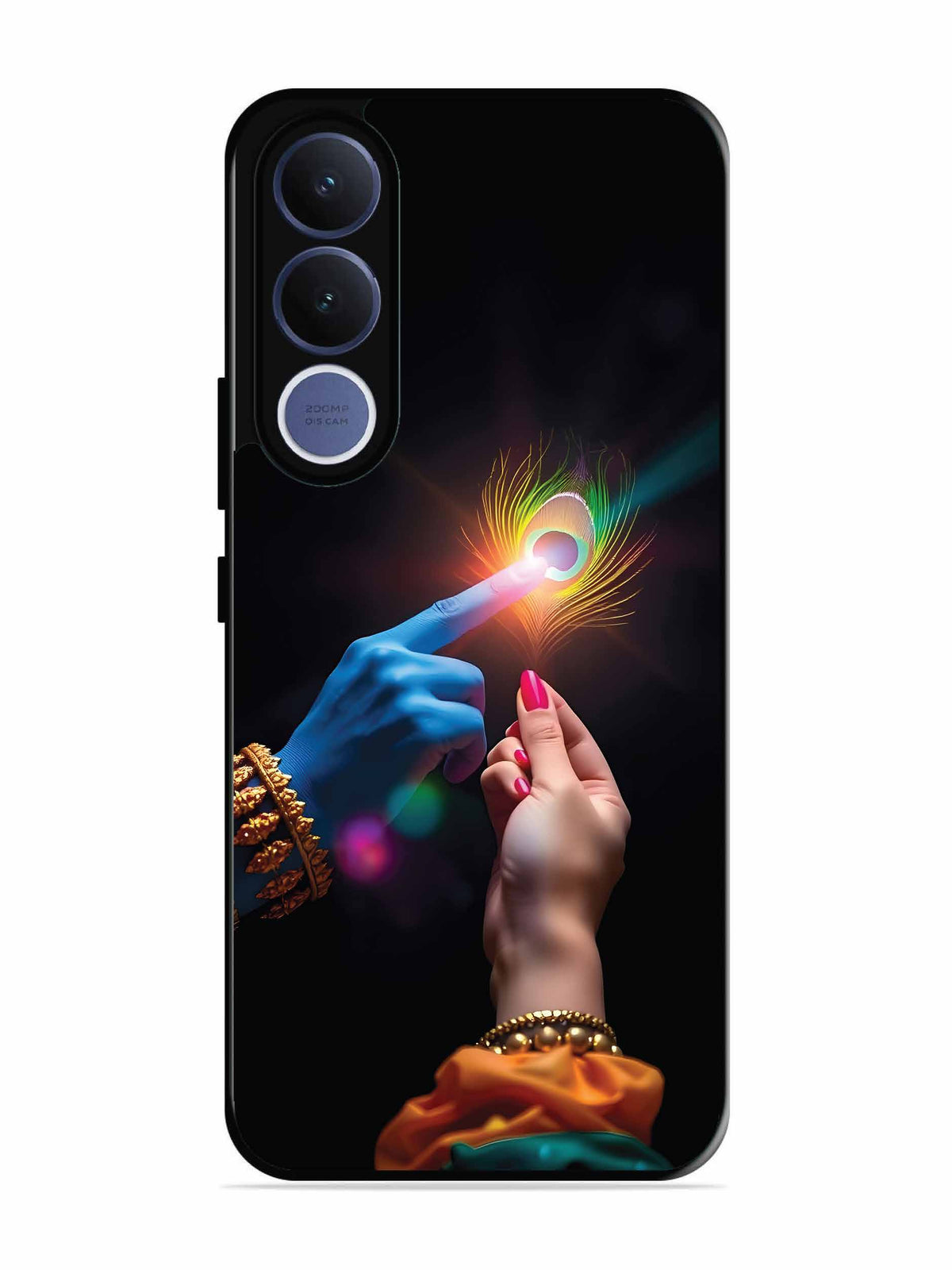 Vivo V70 fe Radha Krishna touching feather