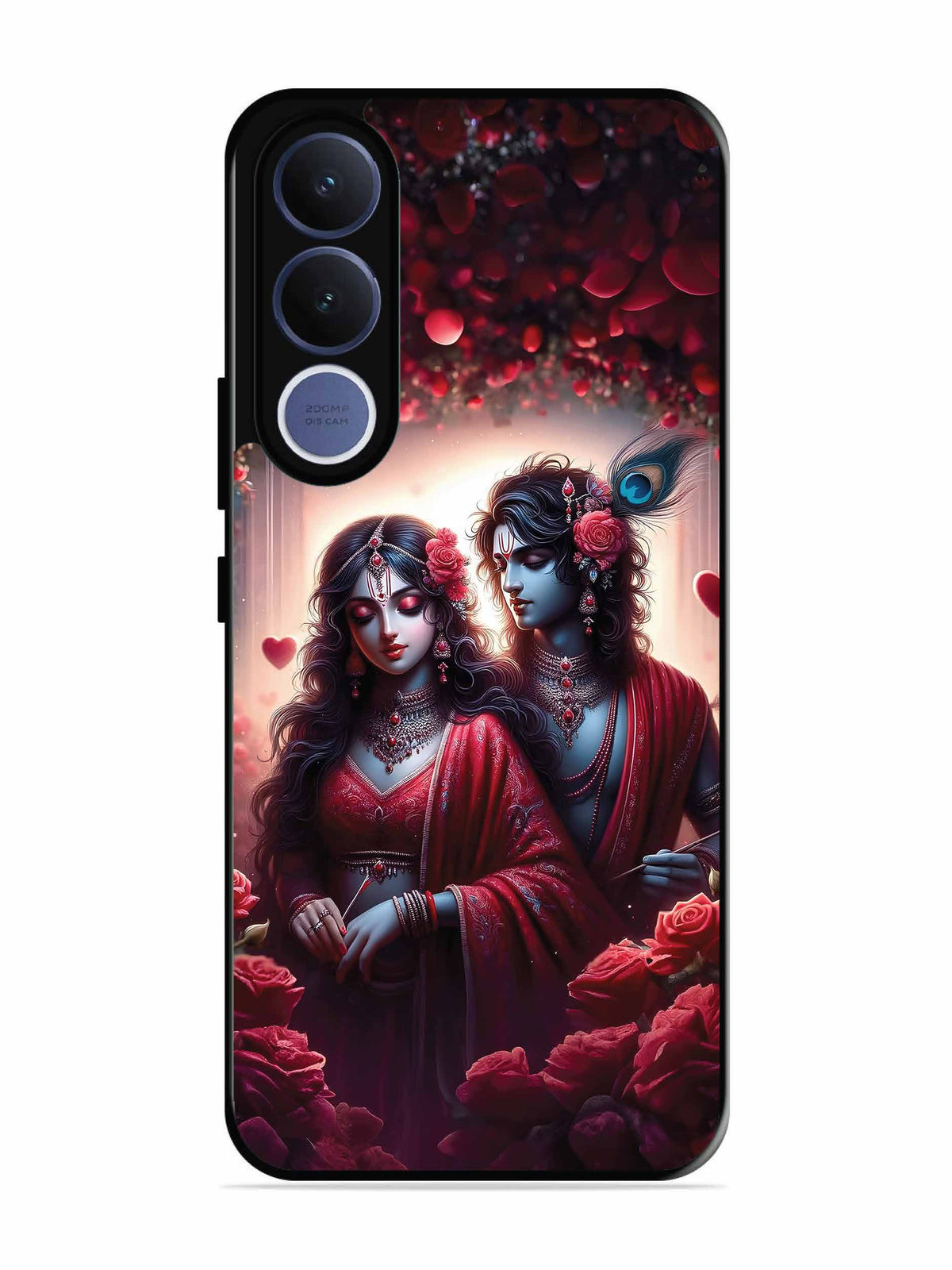Vivo V70 fe Couples in Red theme like Radha Krishna
