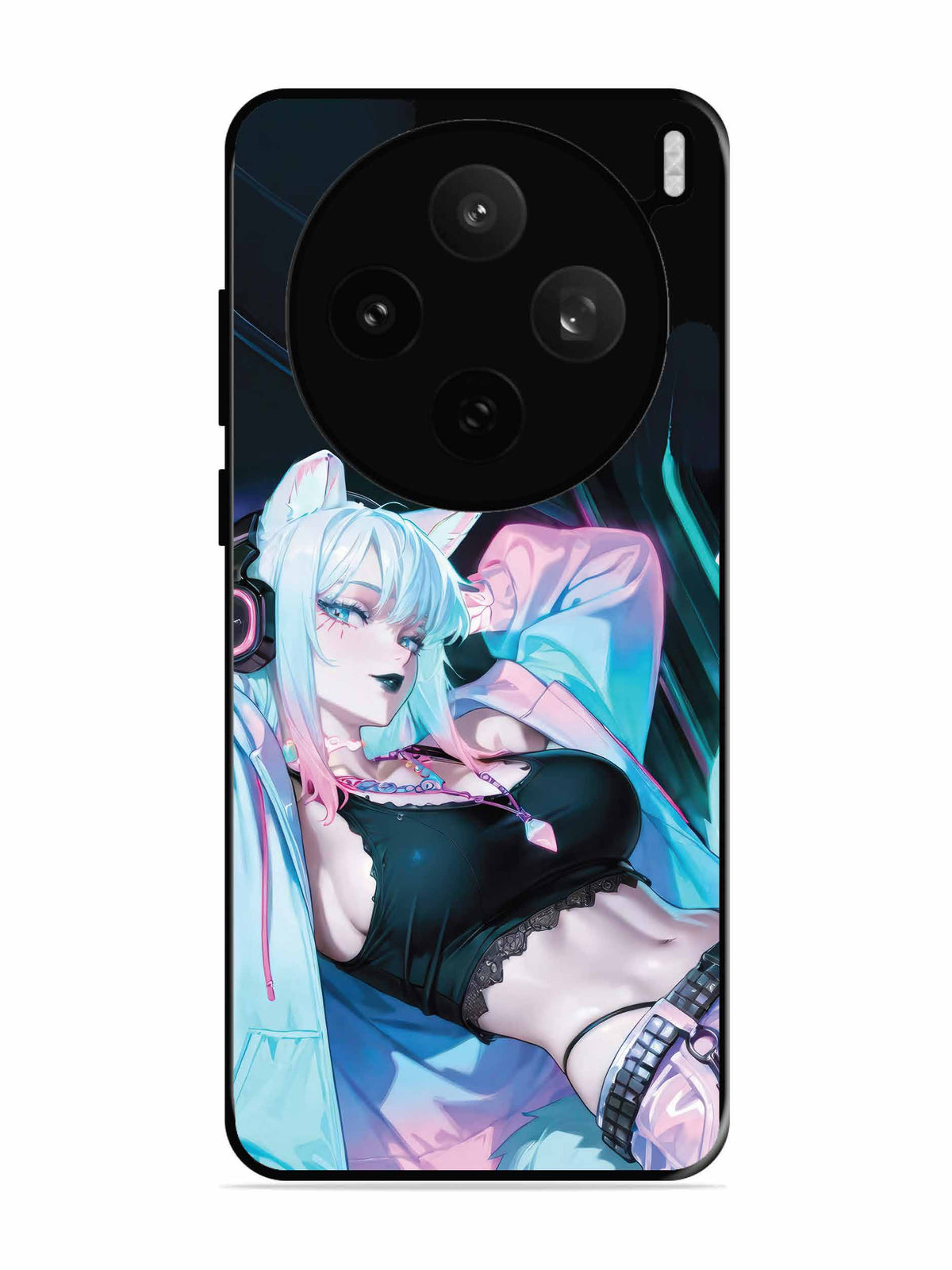 Vivo X200t anime girl fox headpohone white Hair
