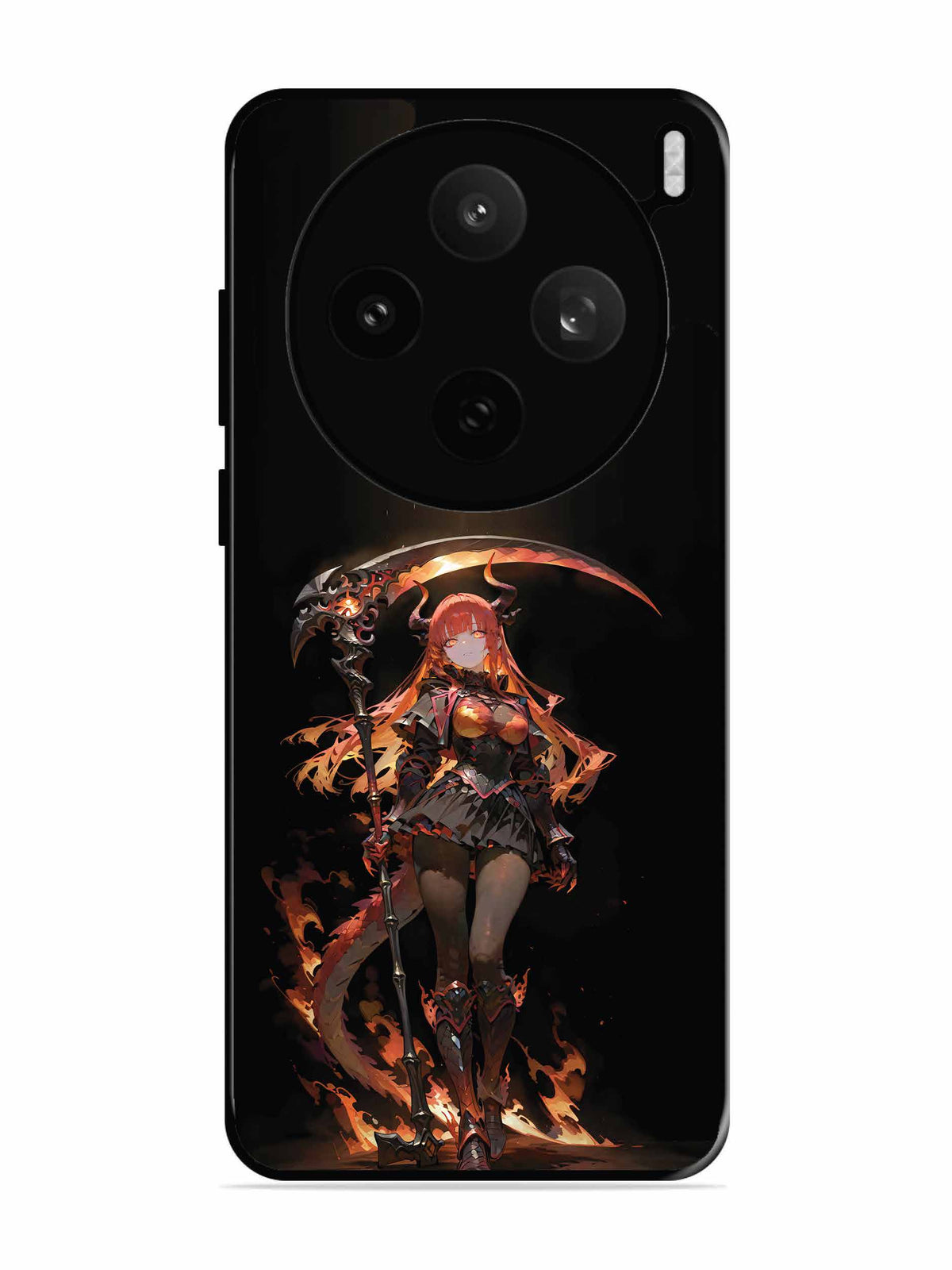 Vivo X200t anime-girl-sycthe-red-hair-horn