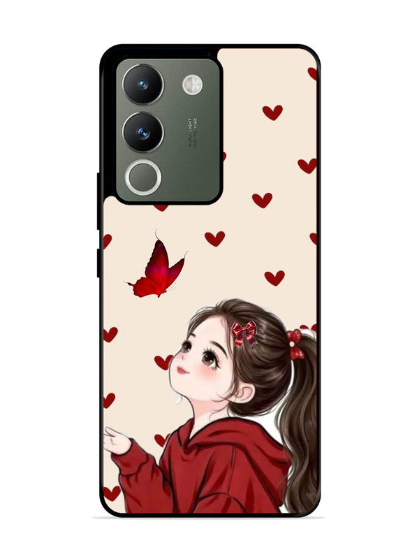 Vivo Y200 5G Beautiful girl with red butterfly