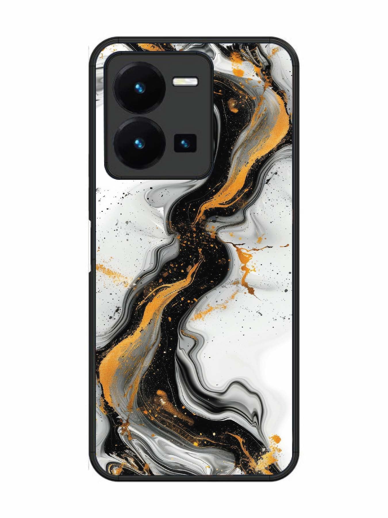Vivo Y27 Black And Golden Marble Essence