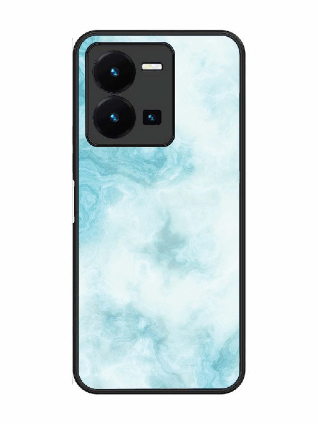 Vivo Y27 Light Blue with White Ocean Marble