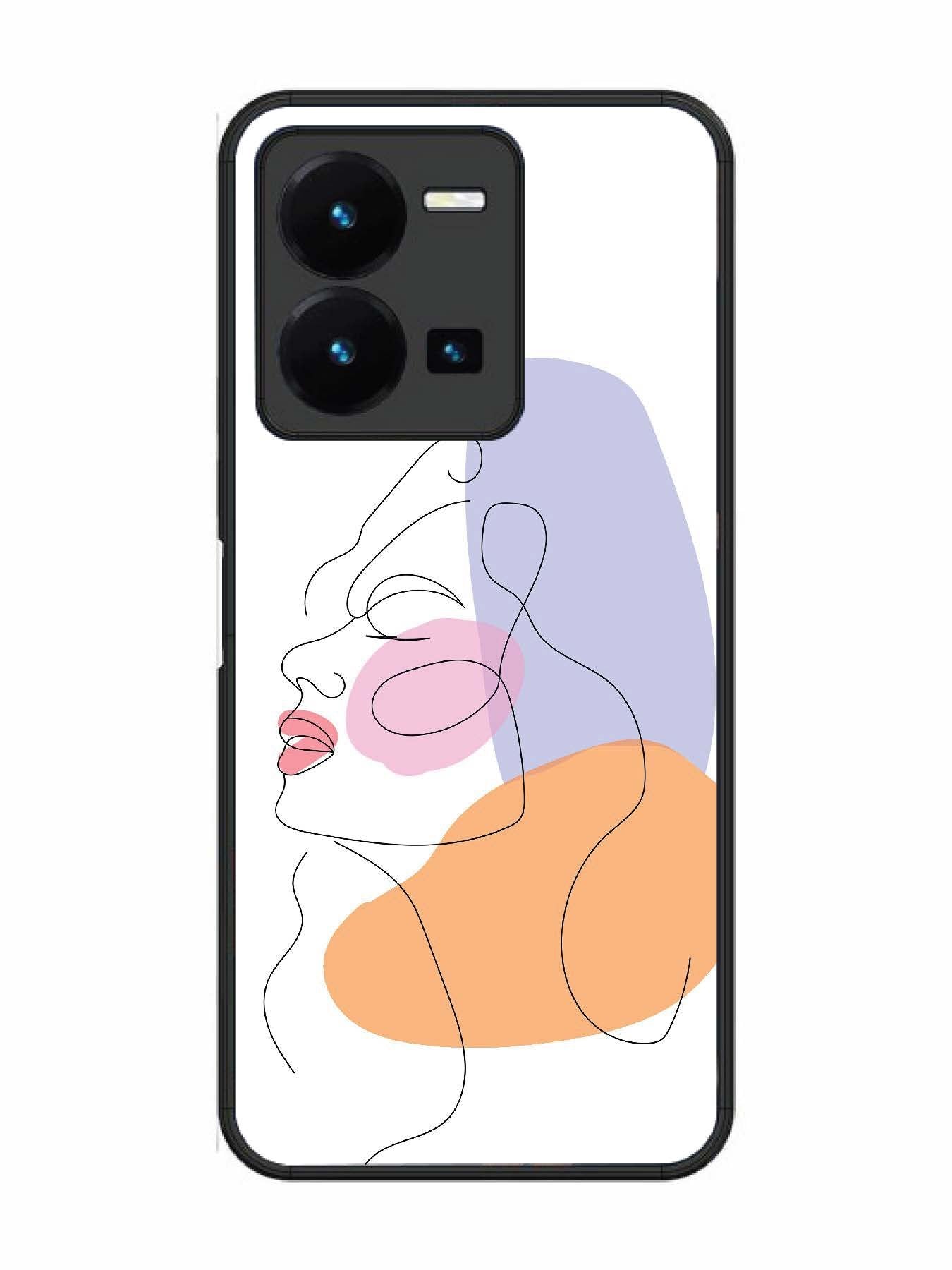 Vivo Y27 Line Art Girl Face