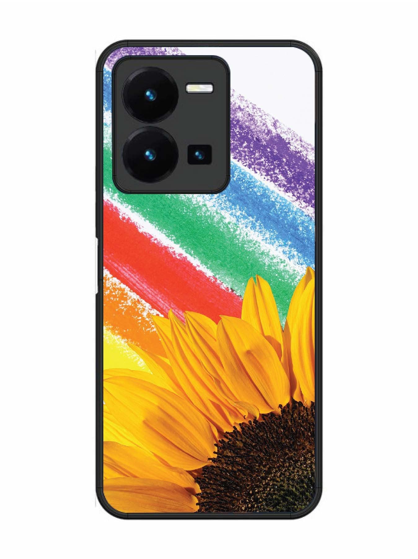 Vivo Y27 Sunflower on Colourful Lines