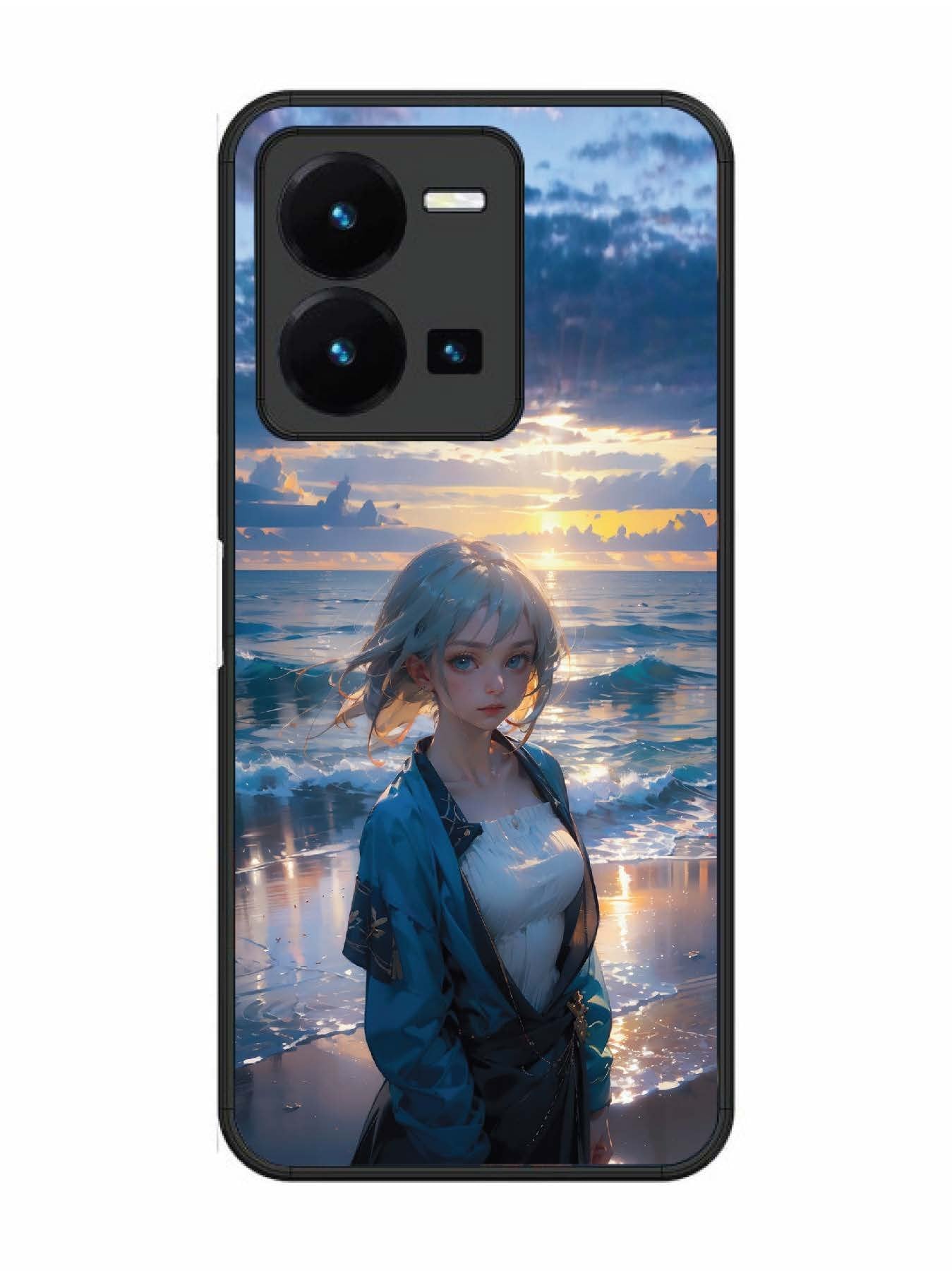 Vivo Y27 Anime Girl Beach Ocean Waves