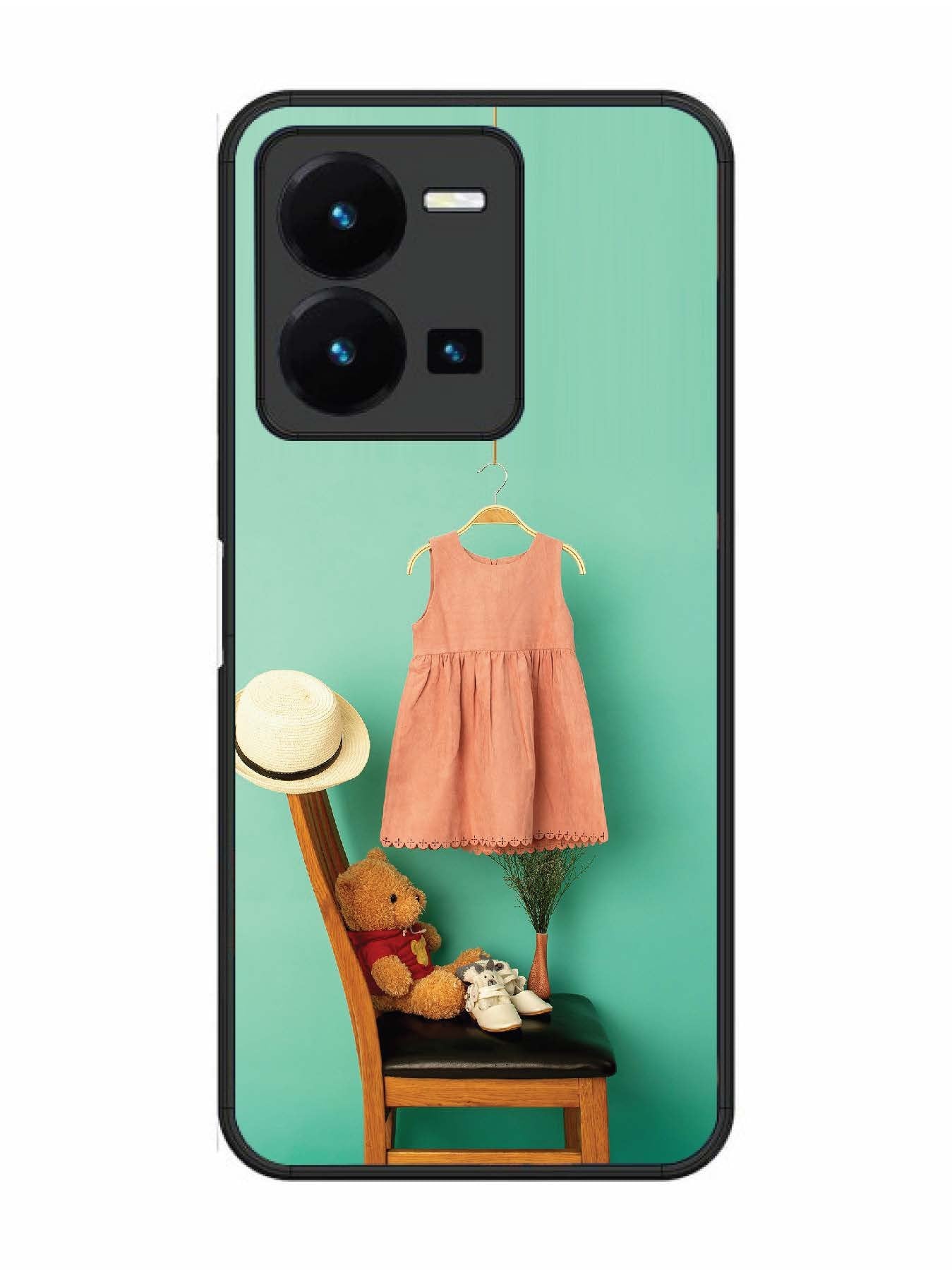 Vivo Y27 Trendy dress for girl near toy bear