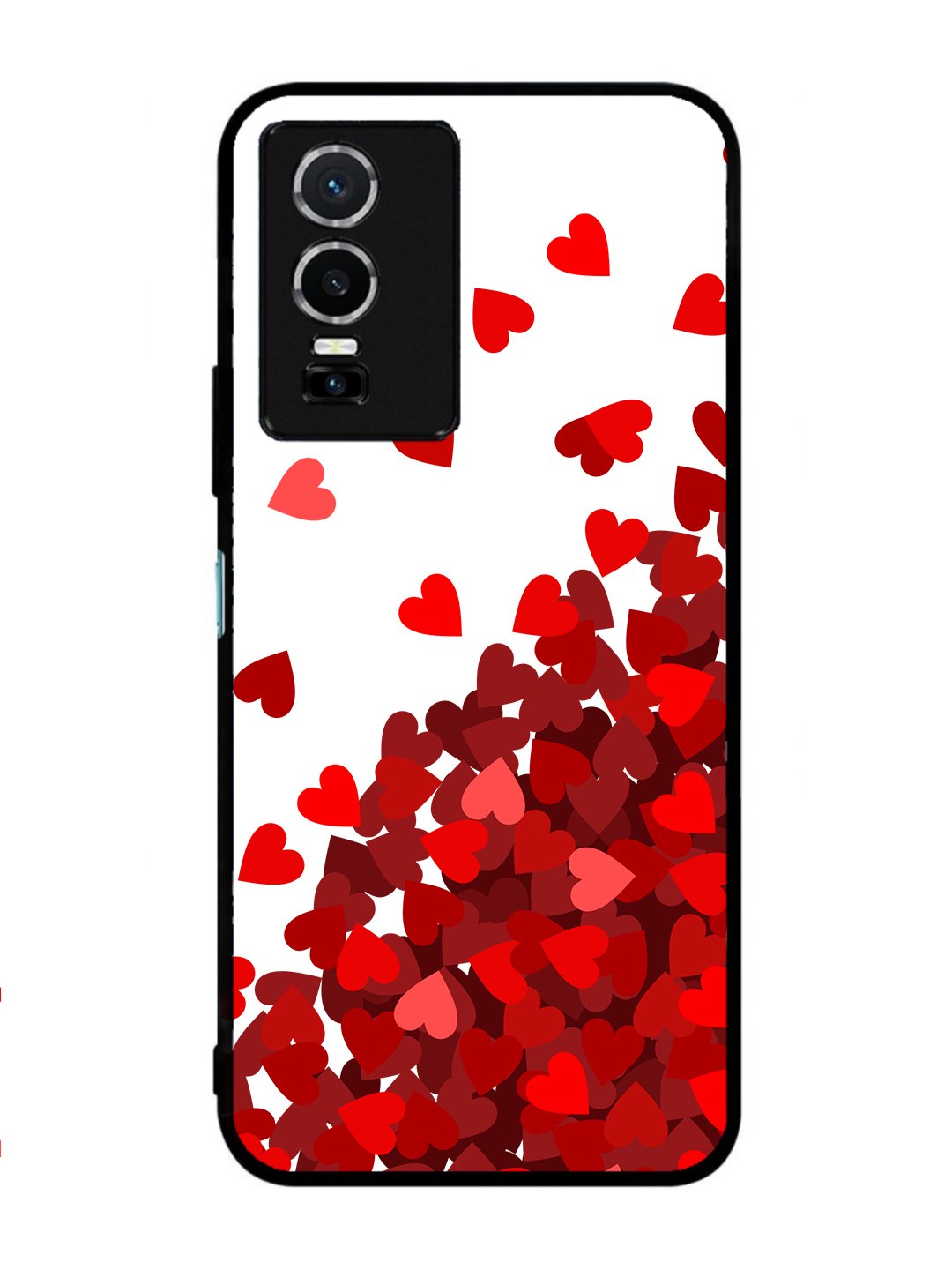 Vivo Y76 5G Red Hearts White Background