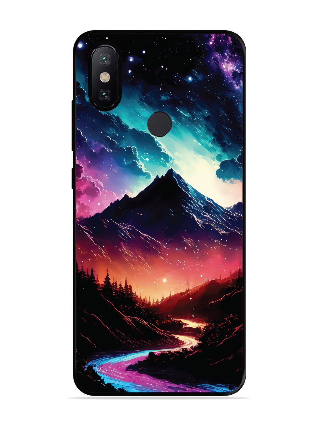 XIAOMI MI A2 mountain-valley-Colorful-cloud-at-night