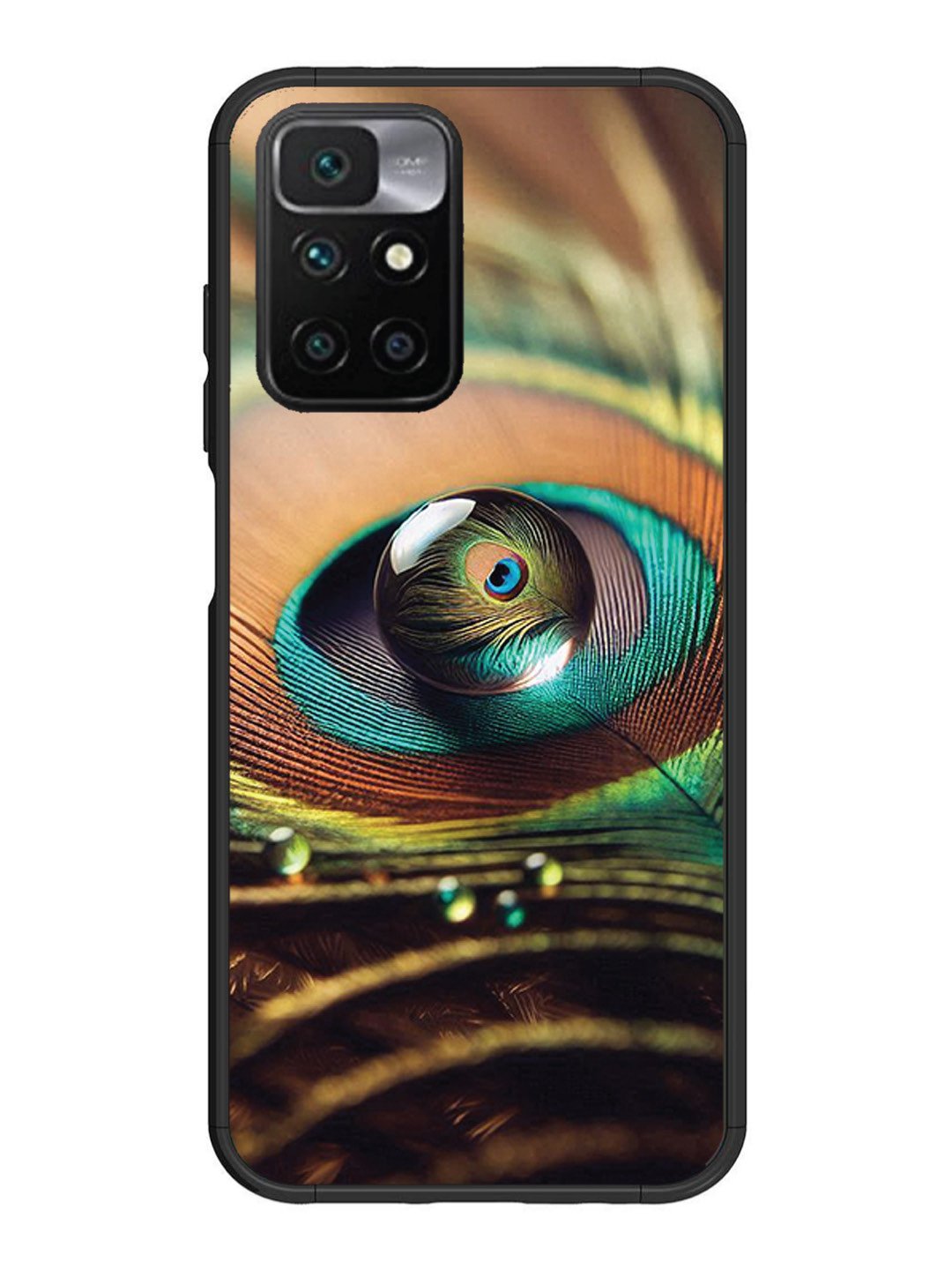 Xiaomi Redmi 10 Prime Water Drop On Peacock Feather