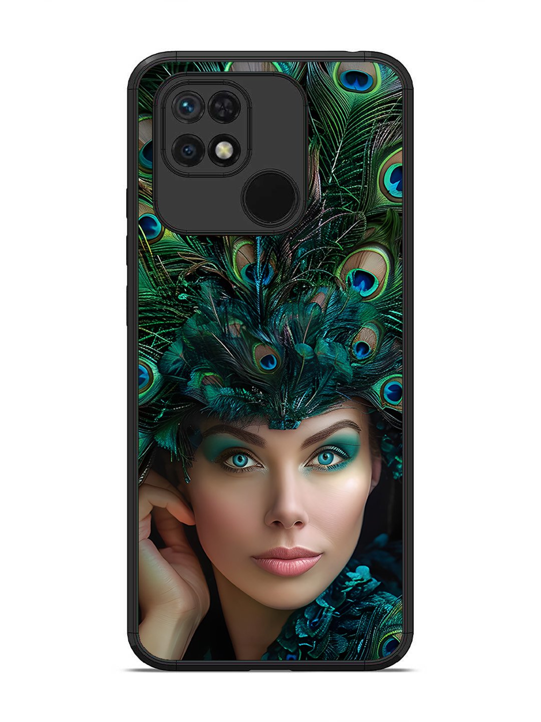 Xiaomi Redmi 10 Girl with peacock feather Crown