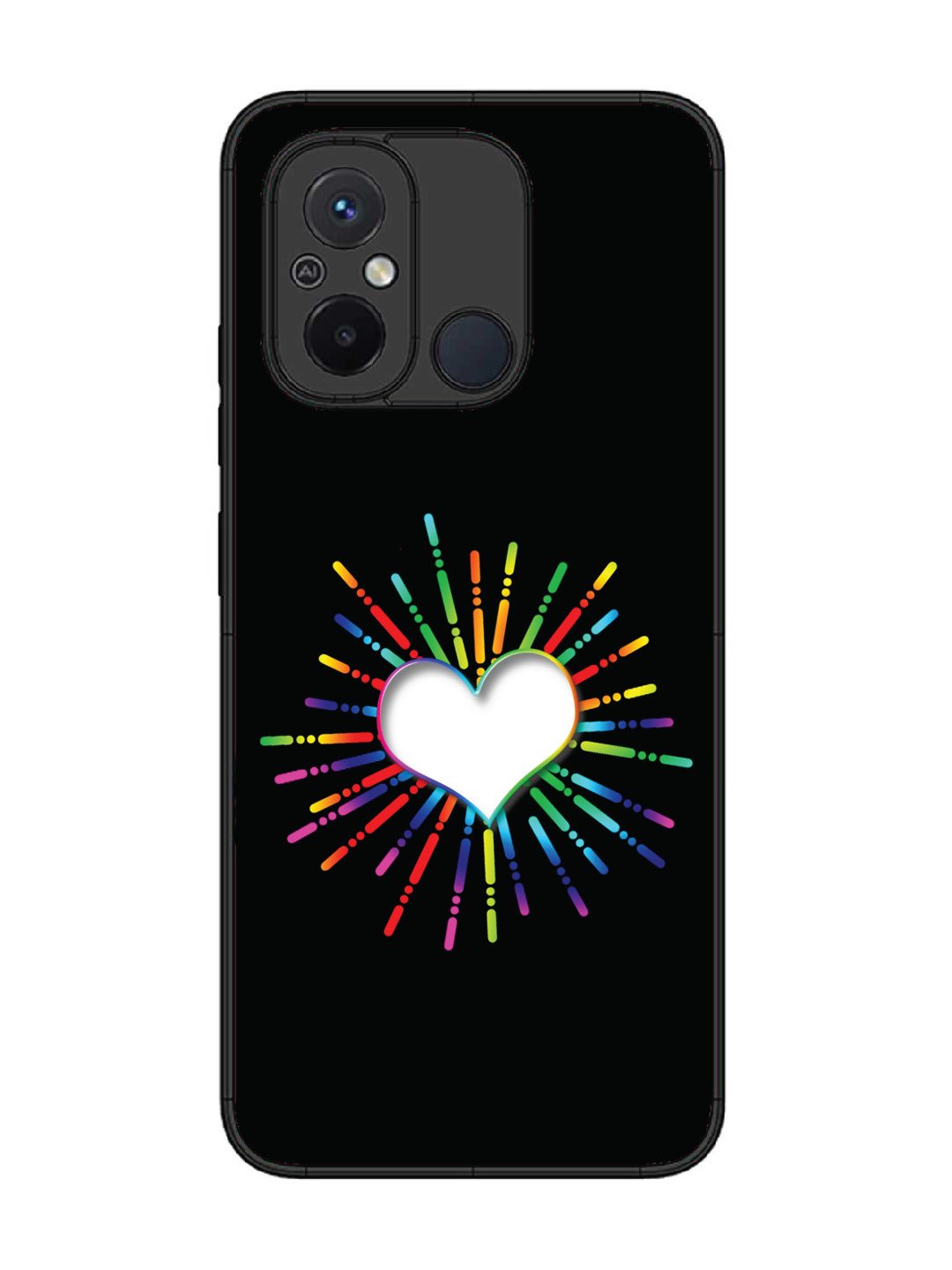 Xiaomi Redmi 12C Colourful Heart on Black