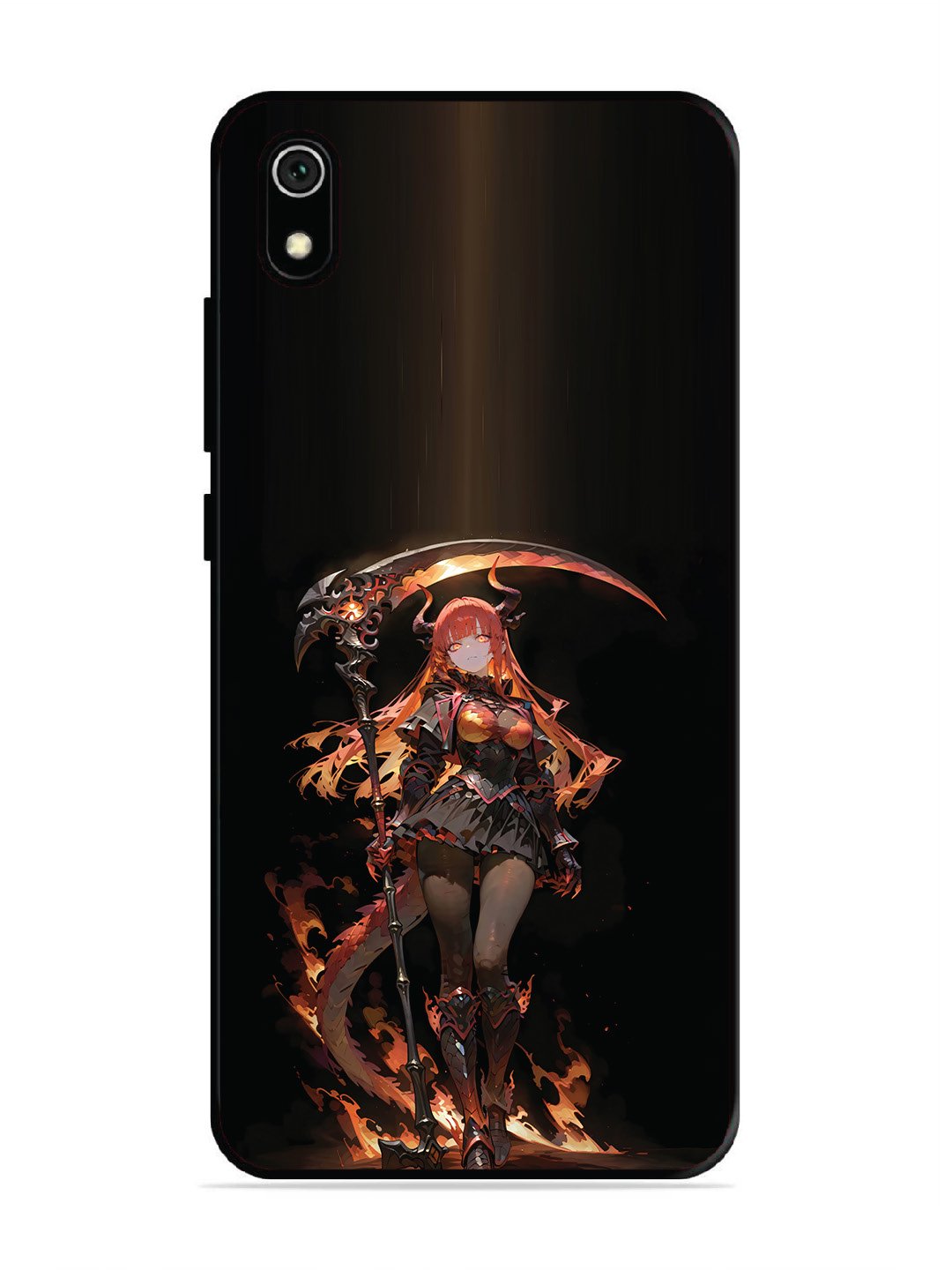 Xiaomi Redmi 7A anime-girl-sycthe-red-hair-horn
