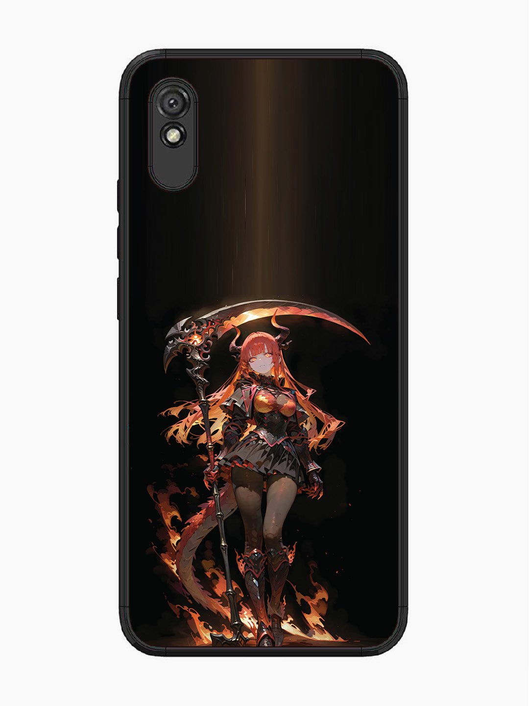 Xiaomi Redmi 9A anime-girl-sycthe-red-hair-horn