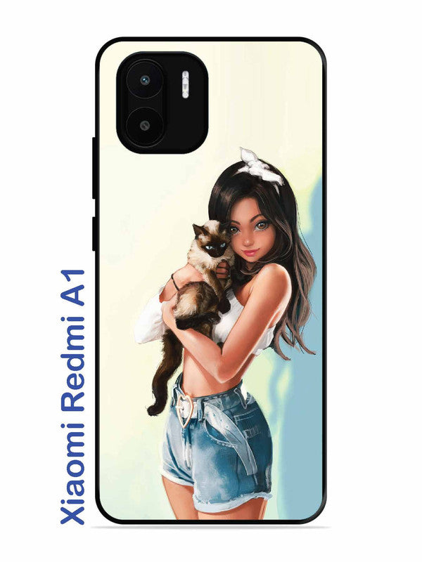 Xiaomi Redmi A1 Cute Girl with Cat