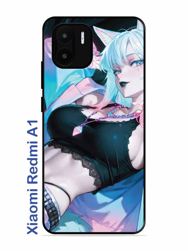 Xiaomi Redmi A1 anime girl fox headpohone white Hair