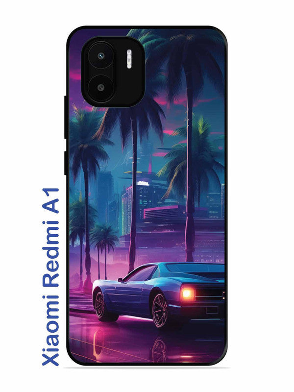 Xiaomi Redmi A1 sunset-sports-car-city-palm-trees