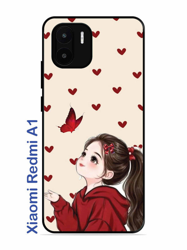 Xiaomi Redmi A1 Beautiful girl with red butterfly