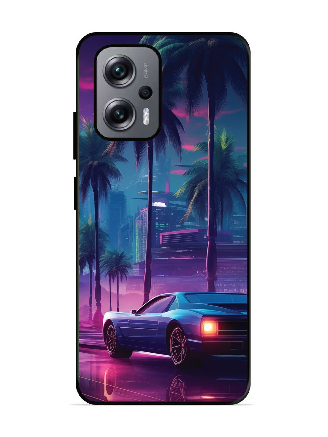 Xiaomi Redmi K50I 5G sunset-sports-car-city-palm-trees