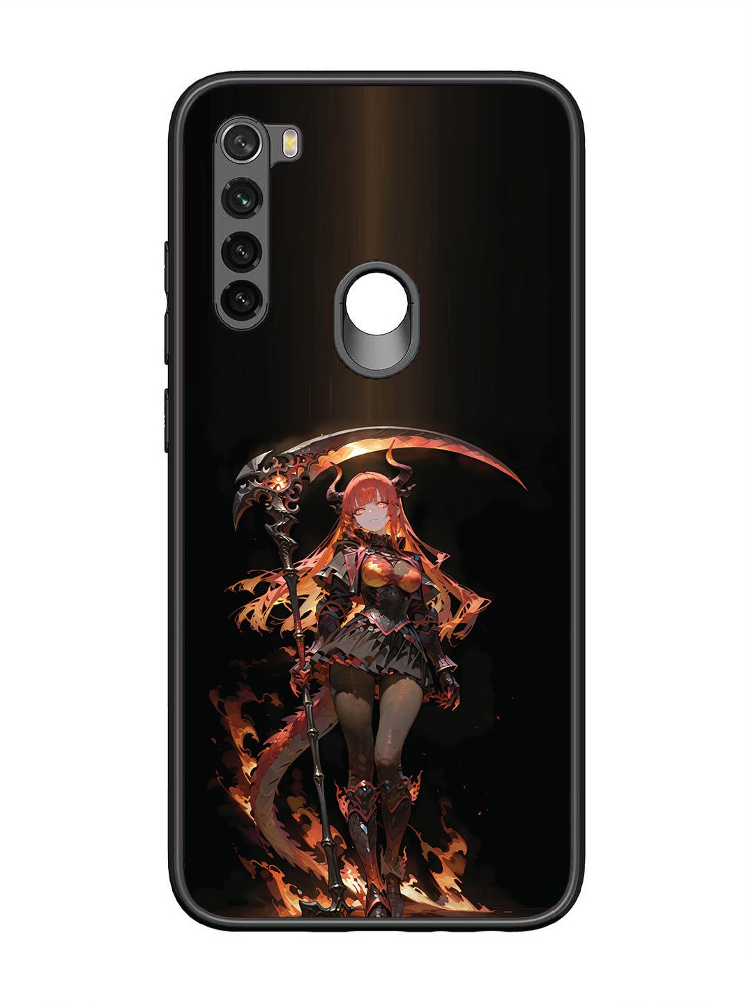 Xiaomi Redmi NOTE 8 anime-girl-sycthe-red-hair-horn