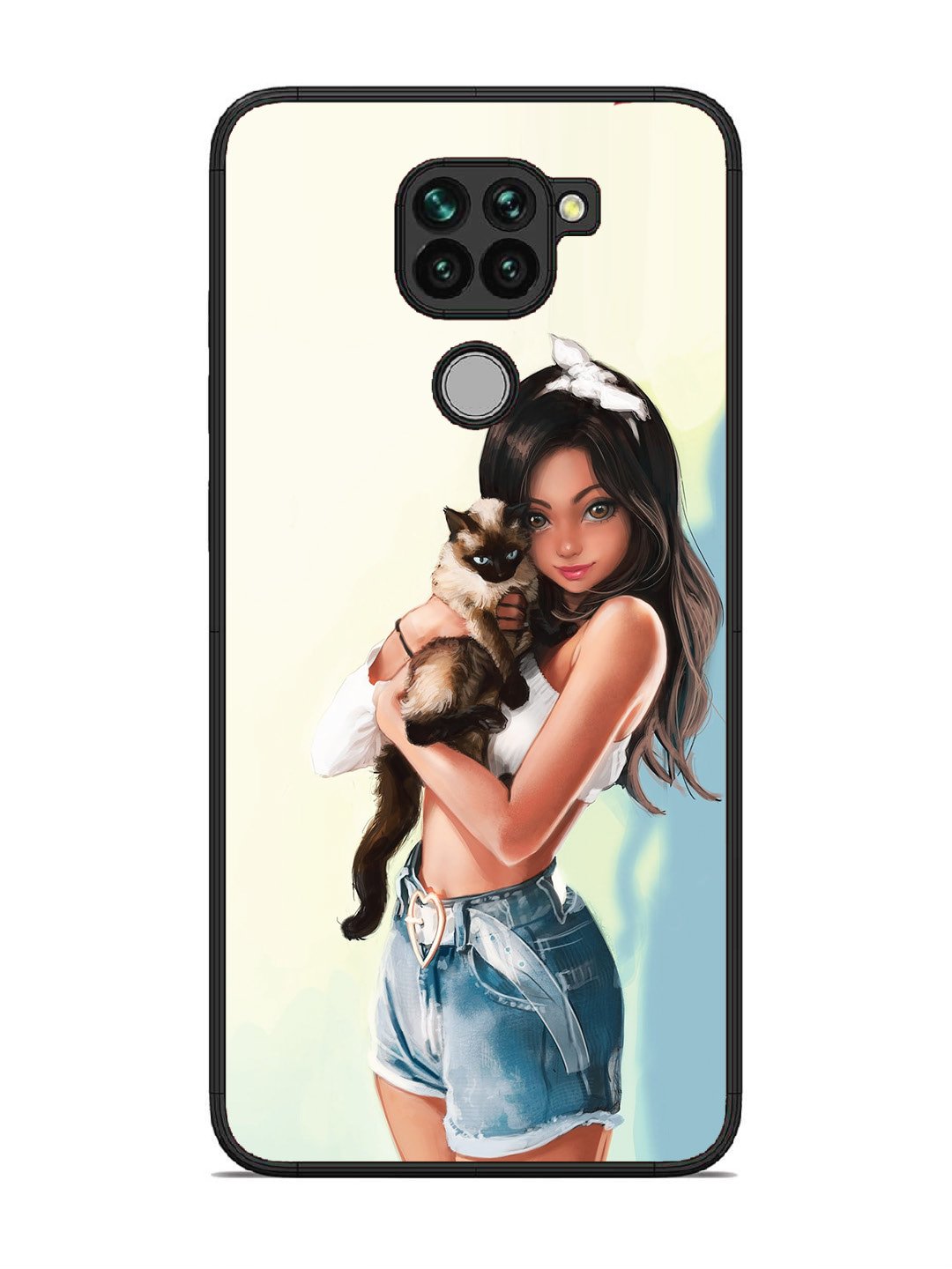 Xiaomi Redmi NOTE 9 Cute Girl with Cat