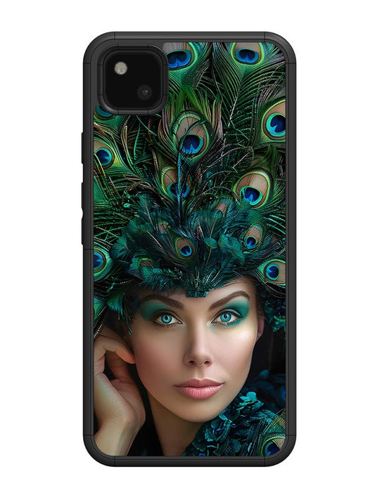 Google Pixel 4 xl Girl with peacock feather Crown