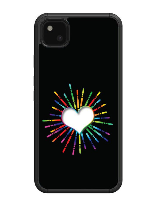 Google Pixel 4 xl Colourful Heart on Black