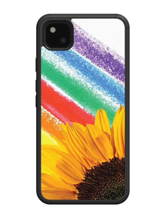 Google Pixel 4 xl Sunflower on Colourful Lines