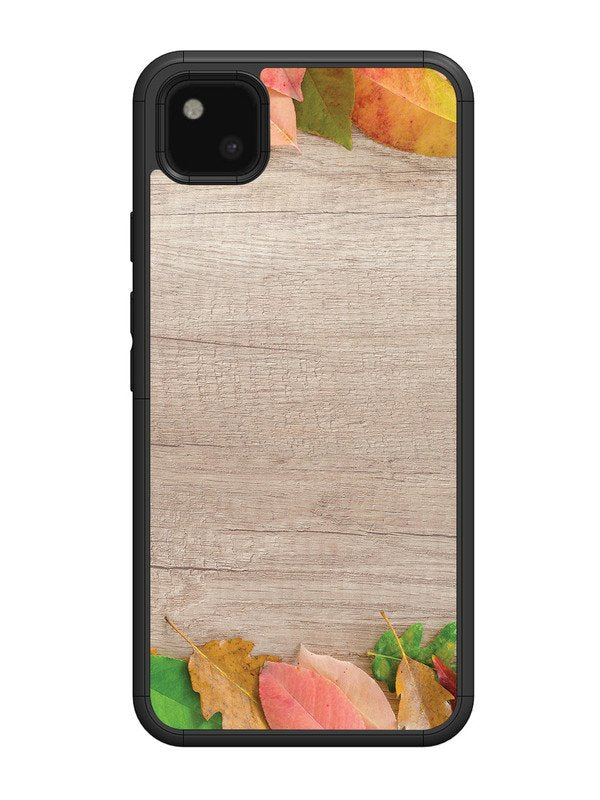 Google Pixel 4 xl Autumn Leafs On Wooden Table