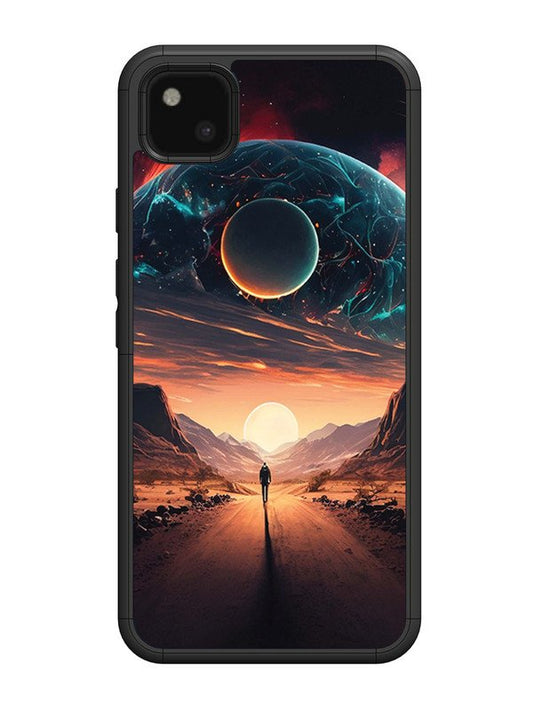 Google Pixel 4 xl Sunset with space scene