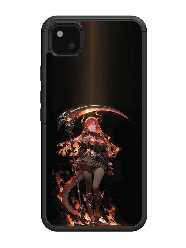 Google Pixel 4A anime-girl-sycthe-red-hair-horn