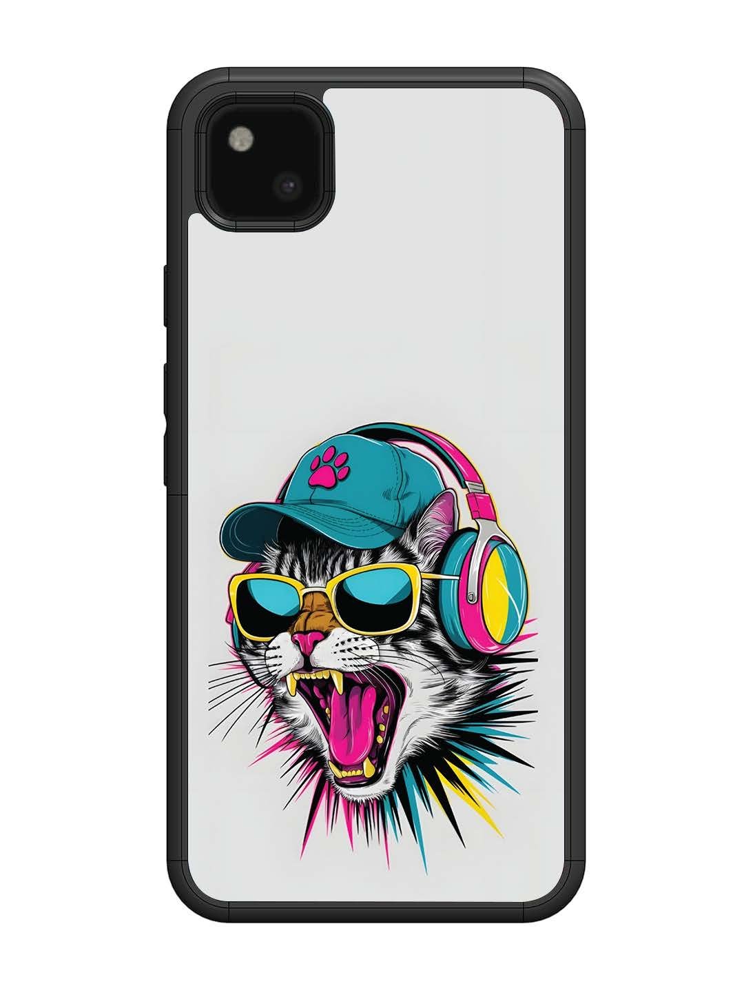 Google Pixel 4 xl Neon Pop Art DJ Cat Vibe