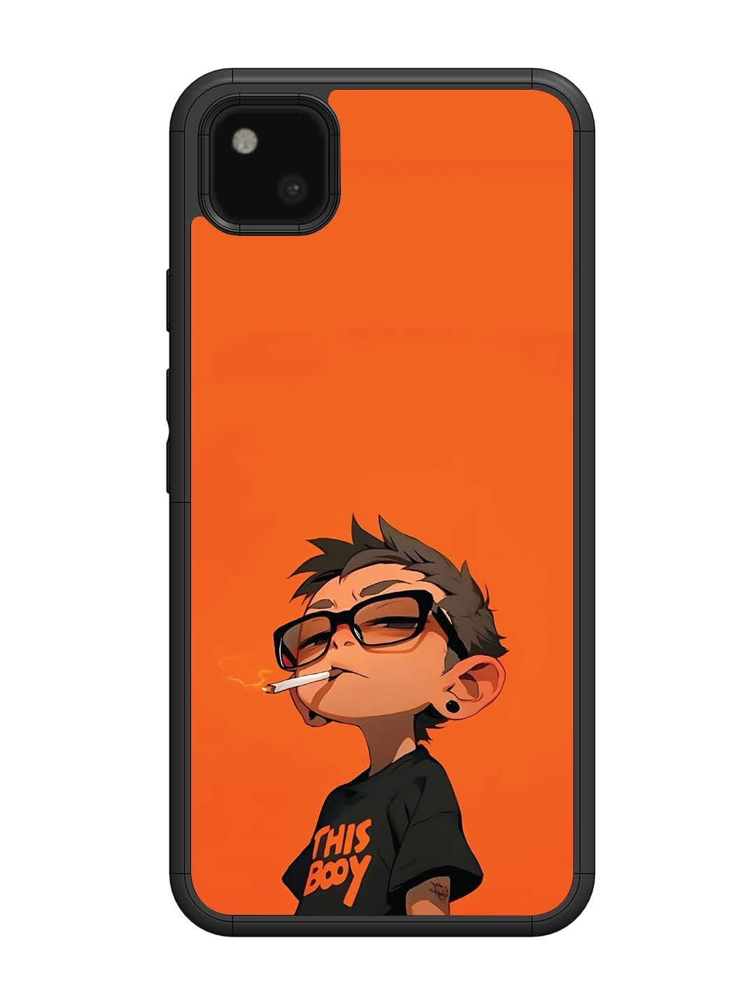 Google Pixel 4 xl Vibrant Orange Attitude Cartoon