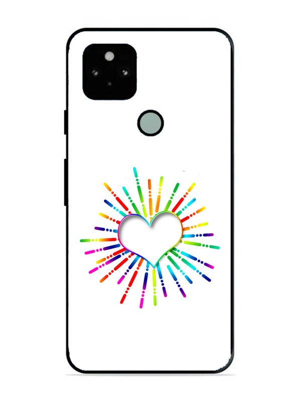 Google Pixel 5 Colourful Heart on White