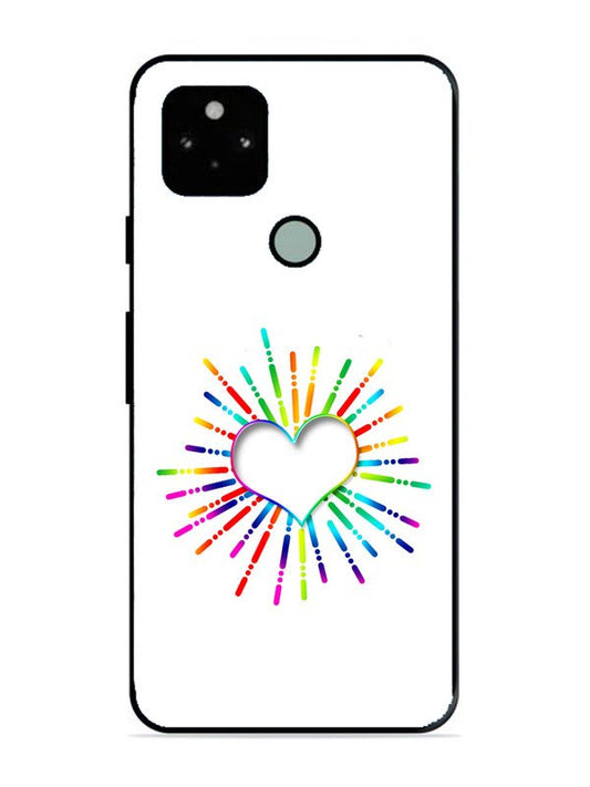 Google Pixel 5 Colourful Heart on White