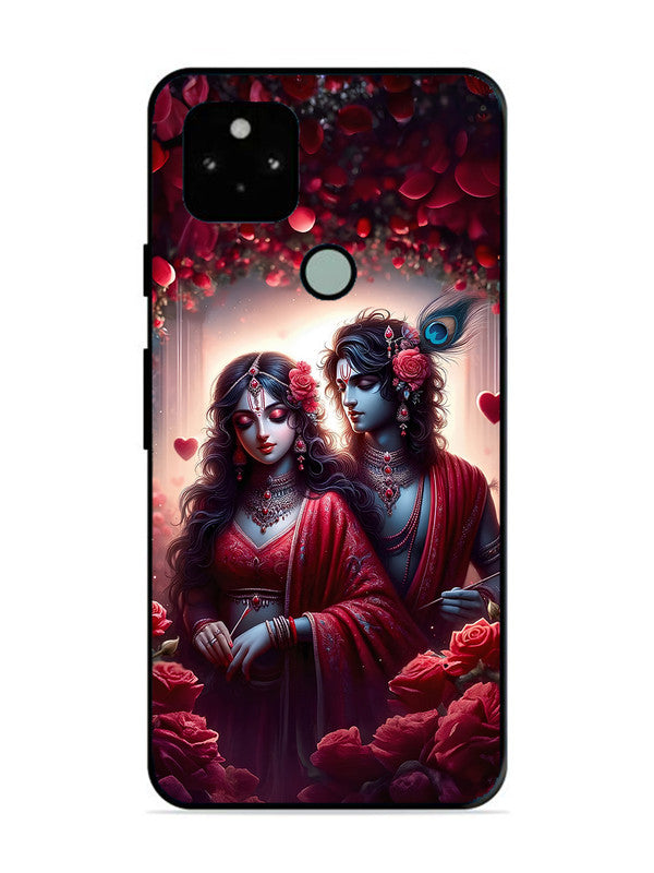 Google Pixel 5 | 2D Metal | Couples in Red theme like Radha Krishna | GO-P5-458