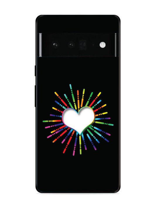 Google Pixel 6 Pro Colourful Heart on Black