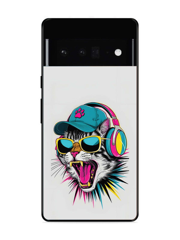 Google Pixel 6 Pro Neon Pop Art DJ Cat Vibe