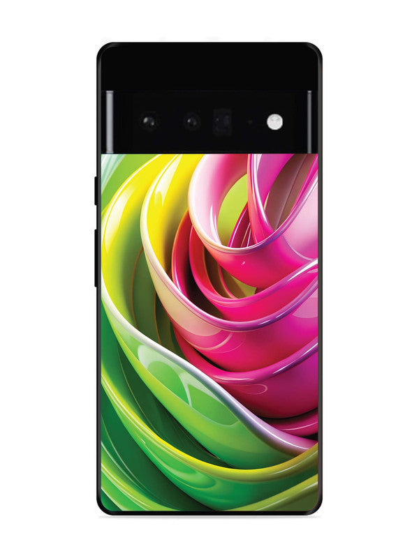 Google Pixel 6 Pro Vibrant Swirl Glossy Ribbon Art