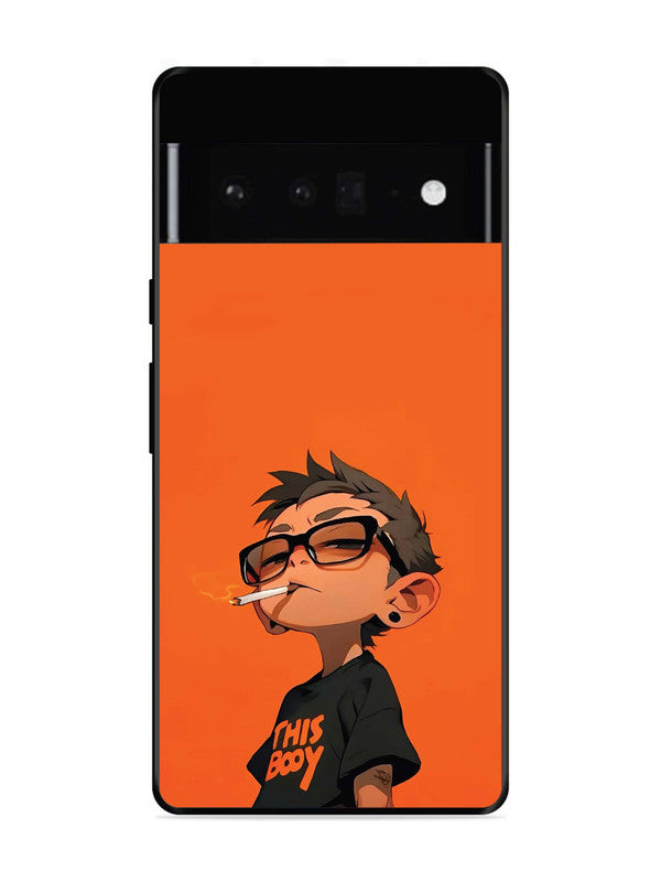 Google Pixel 6 Pro Vibrant Orange Attitude Cartoon