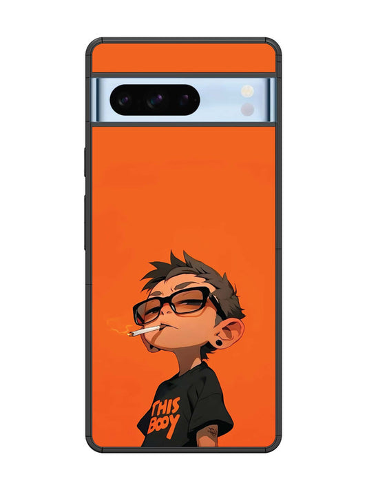 Google Pixel 8 Pro Vibrant Orange Attitude Cartoon