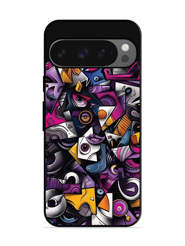 Google Pixel 9 Abstract Geometric Graffiti Chaos