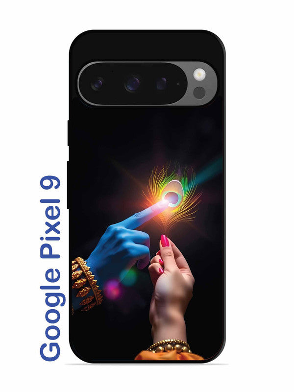 Google Pixel 9 Radha Krishna touching feather